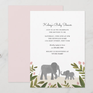 Little Elephant Baby Shower Invite