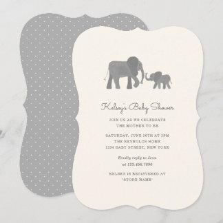 Little Elephant Baby Shower Invite