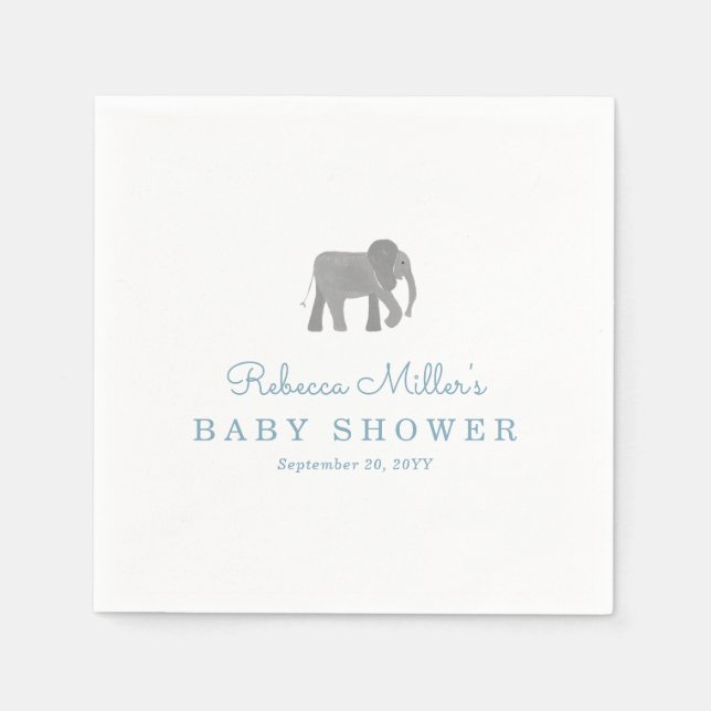 Little Elephant Baby Shower Napkins (Front)