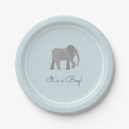 Little Elephant Baby Shower Paper Plate | Zazzle.com