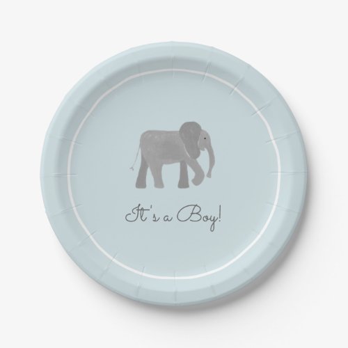 Little Elephant Baby Shower Paper Plates