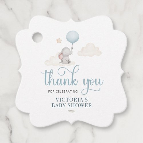 Little Elephant Baby Shower Thank You Favor Tag