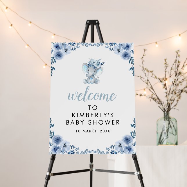 little elephant baby shower welcome sign (In Situ (Stand))