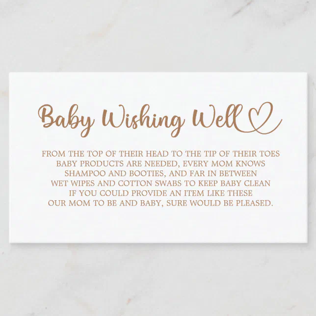 Little Elephant Baby Shower, Wishing Well, Enclosure Card Zazzle