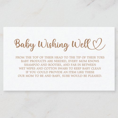 Little Elephant Baby Shower Wishing Well Enclosure Card
