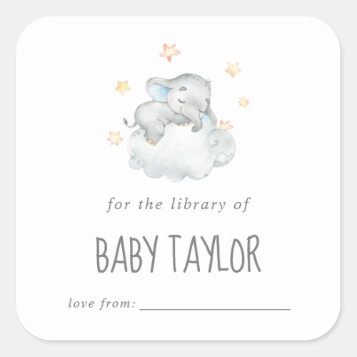 Little Elephant Boy Baby Shower Bookplate