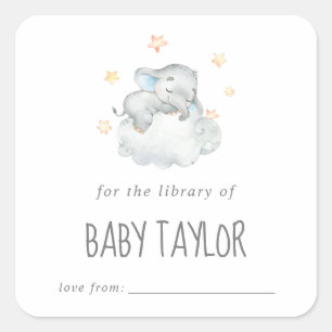 Little Elephant Boy Baby Shower Bookplate