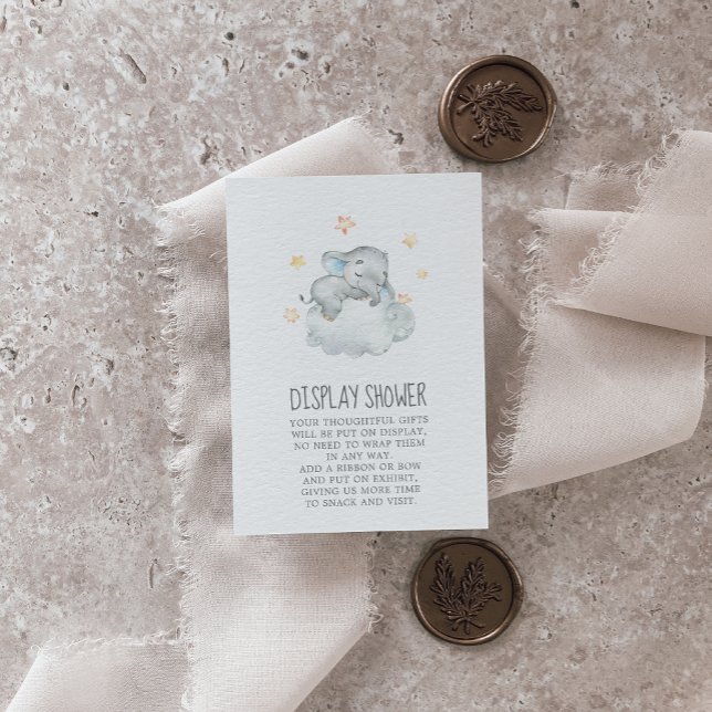 Little Elephant Boy Baby Shower Display Shower Enclosure Card (Creator Uploaded)