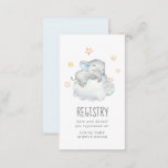 Little Elephant Boy Baby Shower Gift Registry Enclosure Card<br><div class="desc">This little elephant boy baby shower gift registry enclosure card is perfect for a simple baby shower or baby sprinkle. The modern design features a cute watercolor safari zoo animal sleeping on a soft cloud with twinkling yellow stars.</div>