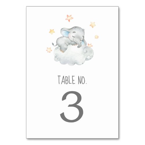 Little Elephant Boy Baby Shower Table Number