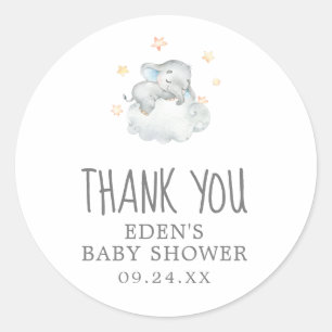 Little Elephant Boy Baby Shower Thank You Favor Classic Round Sticker