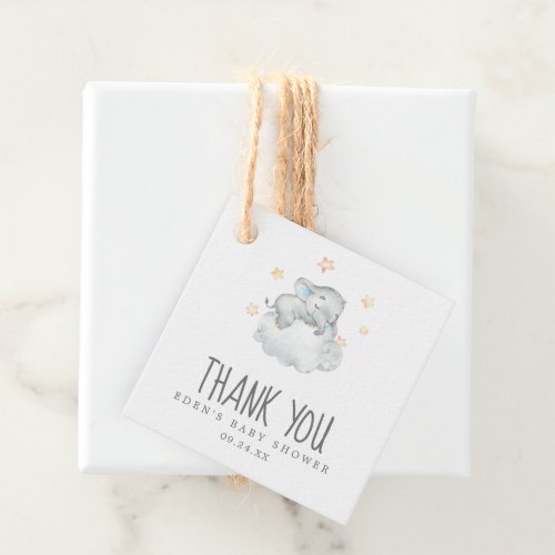 Little Elephant Boy Baby Shower Thank You Favor Tags