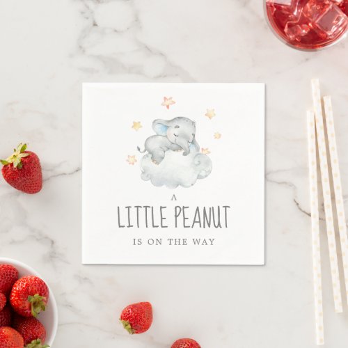 Little Elephant Boy Little Peanut Baby Shower Napkins