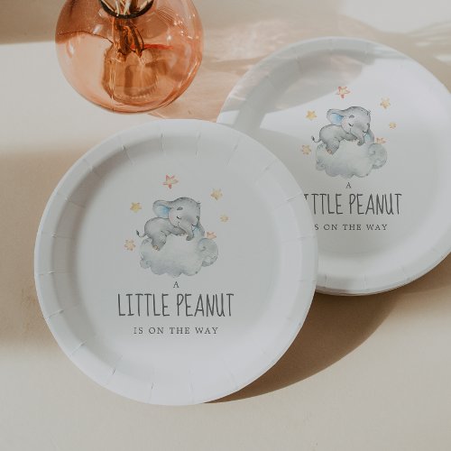 Little Elephant Boy Little Peanut Baby Shower Paper Plates