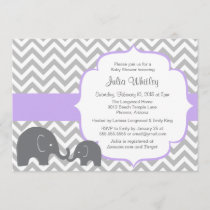 Little Elephant Chevron Editable Color Baby Shower Invitation