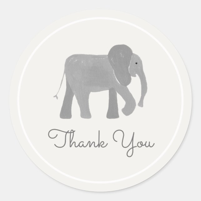 Little Elephant Classic Round Sticker (Front)