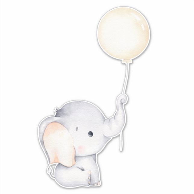 Little Elephant Cute Animal Sticker (Front)