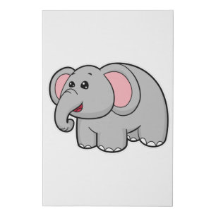 Little Elephant Faux Canvas Print