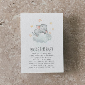 Little Elephant Girl Baby Shower Books for Baby Enclosure Card