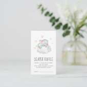 Little Elephant Girl Baby Shower Diaper Raffle Enclosure Card (Standing Front)