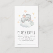 Little Elephant Girl Baby Shower Diaper Raffle Enclosure Card (Front)