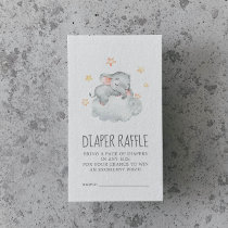 Little Elephant Girl Baby Shower Diaper Raffle Enclosure Card