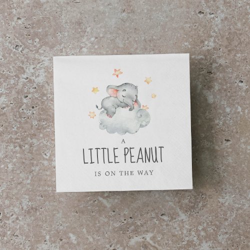 Little Elephant Girl Little Peanut Baby Shower Napkins