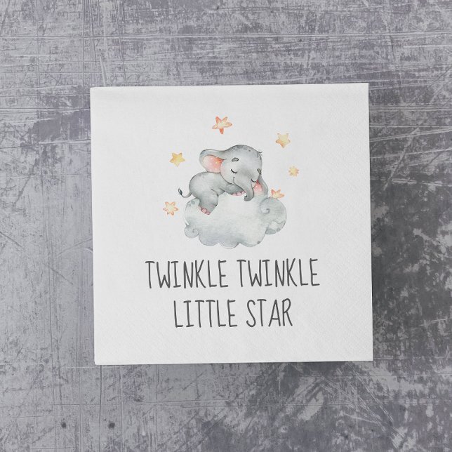 Little Elephant Girl Twinkle Twinkle Little Star Napkins (Creator Uploaded)