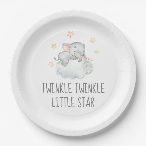 Little Elephant Girl Twinkle Twinkle Little Star Paper Plates