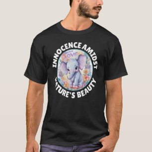 Little elephant. Innocence amidst nature's beauty. T-Shirt