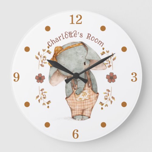 Little Elephant Nursery Large Clock