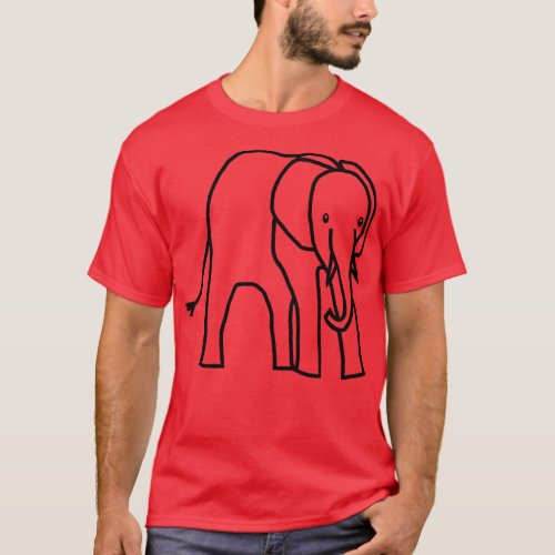 Little Elephant Outline T_Shirt
