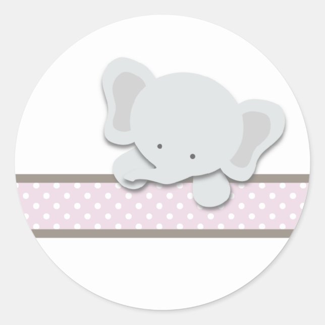 Little Elephant {Pink} | Stickers (Front)