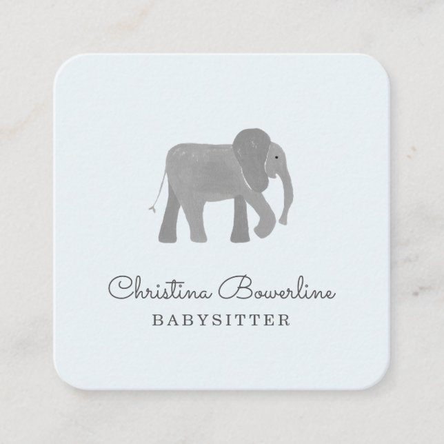 Little Elephant Square Business Card (Front)