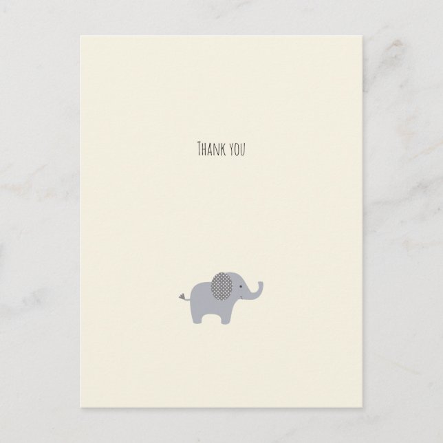 Little Elephant Thank You Card (Front)