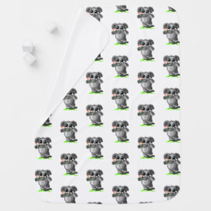 Little Elephant with Flower Baby Blanket
