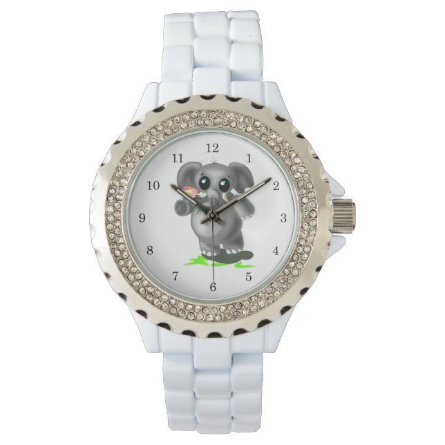 Little Elephant with Flower Watch Gift (Front)