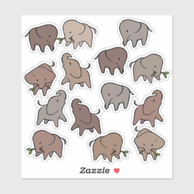 Little Elephants Sticker (Sheet)