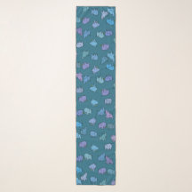 Little Elephants Teal Chiffon Scarf
