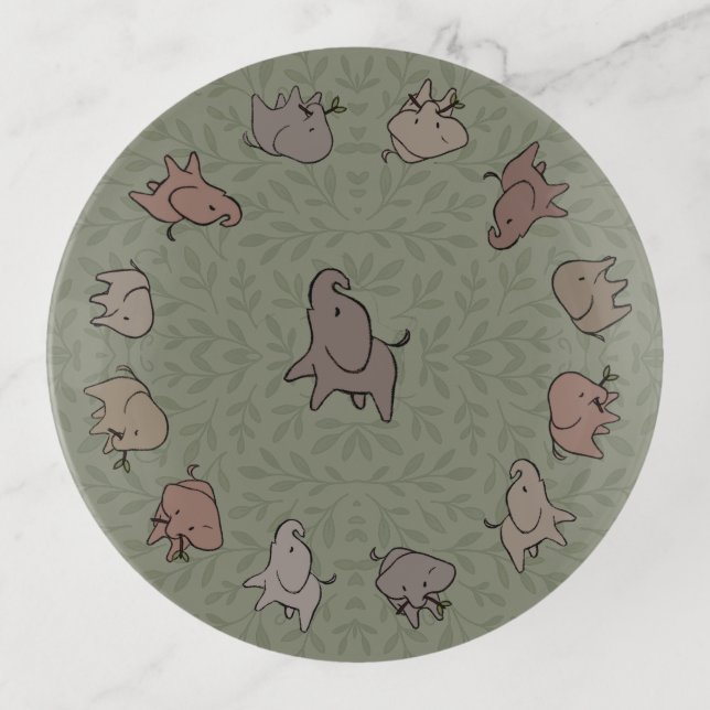 Little Elephants Trinket Tray (Front)