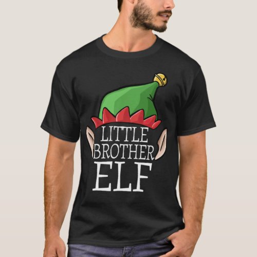 Little Elf Brother Xmas Christmas Family Costume  T_Shirt