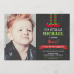 Little Elf cute Christmas Birthday Party photo Invitation<br><div class="desc">For more advanced customization of this design,  simply select the "Customize It" button above!</div>