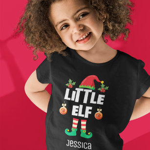 Little elf family matching christmas outfit name T-Shirt