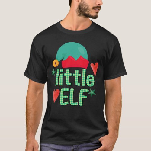 Little Elf Love Santa Christmas Xmas Holiday T_Shirt