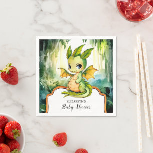 Little Enchanted Dragon Baby Shower Napkins