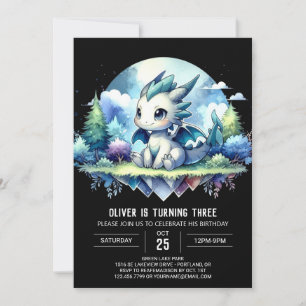 Little Enchanted Dragon Birthday Invitation