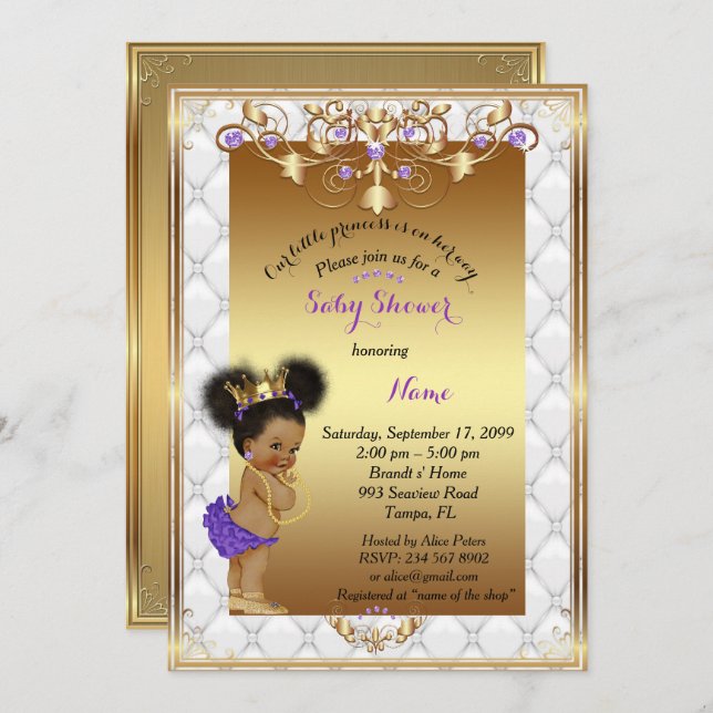 Little etnic Princess, Baby Shower Invitation, Invitation (Front/Back)