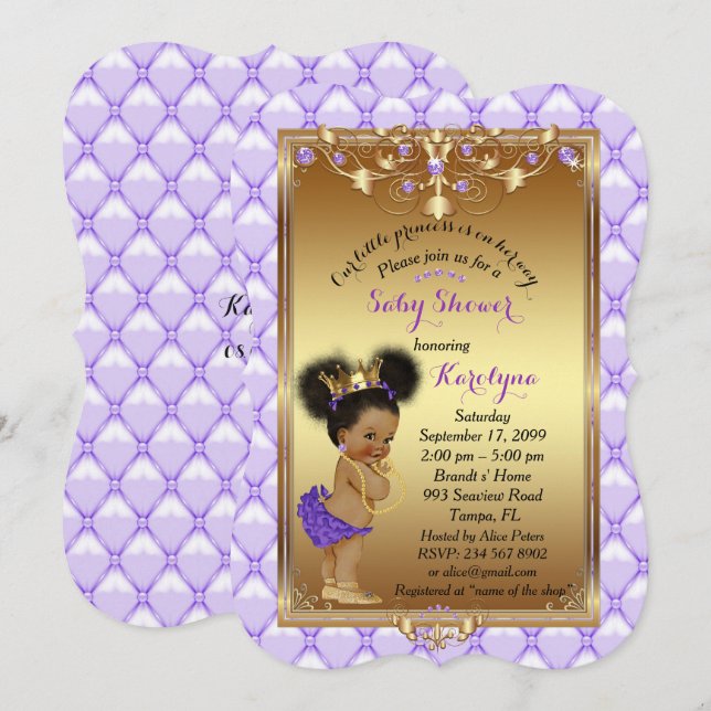 Little etnic Princess, Baby Shower Invitation,Karo Invitation (Front/Back)
