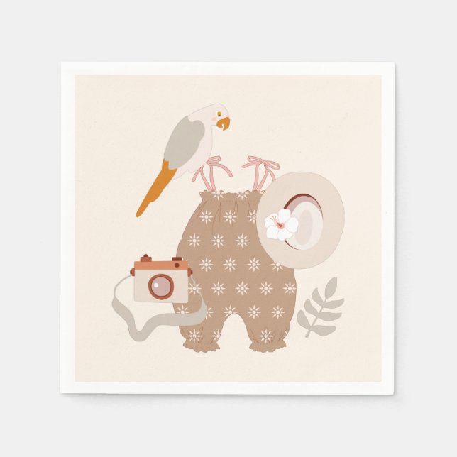 Little Explorer Adventure Awaits Boho Cocktail Napkins (Front)