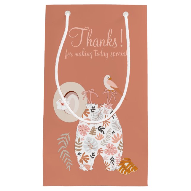 Little Explorer Adventure Boho Baby Clothes Small Gift Bag (Front)